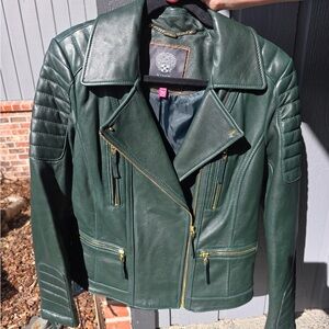 Vince Camuto Green Leather Jacket